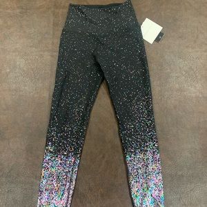 Beyond Yoga Black with Multicolor Speckle Leggings